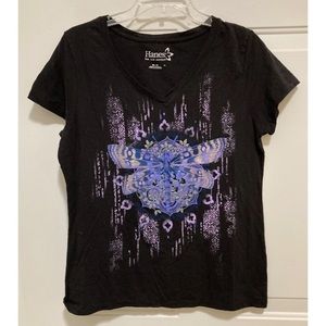 MD black & purple butterfly tee